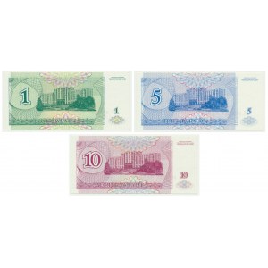 Transnistria, set of 1-10 rubles 1994 (3 pcs.)