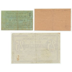 Belgium, set of talons 10-25 cents 1918-19 (3 pcs.)