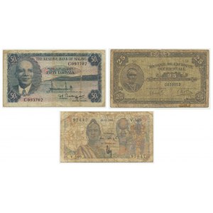 East Africa, set of 5-25 francs, 50 rambalas (3 pcs.)