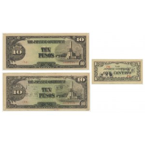 Japan, set of 1 cent - 10 pesos 1940 (3pcs.)