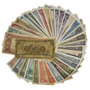 Ameryka Południowa, zestaw różnych banknotów (34 szt.)