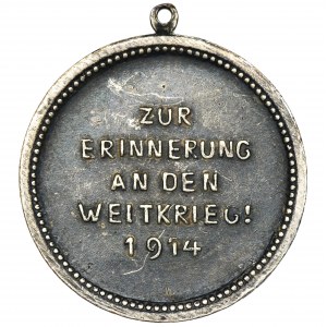 Niemcy, Prusy, Wilhelm II, medalik upamiętniający Wojnę Światową