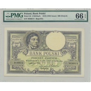 500 złotych 1919 - PMG 66 EPQ - wysoki numerator
