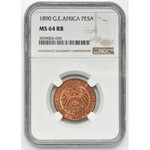 German East Africa, 1 pesa 1890 - NGC MS64 RB