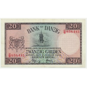 Gdańsk, 20 guldenów 1932 - C/B -