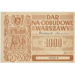 Spende für den Wiederaufbau von Warschau, Ziegelstein für 1.000 Zloty 1946