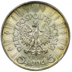 Piłsudski, 5 złotych 1936 - PCGS MS62