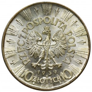 Piłsudski, 10 złotych 1939 - PCGS MS62