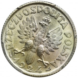 Kobieta i kłosy, 1 złoty Paryż 1924 - PCGS UNC - SKRĘTKA