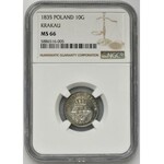 Free City of Krakau, 10 groszzy 1835 - NGC MS66