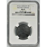 Ost, 3 Kopiejki Berlin 1916 A - NGC MS63