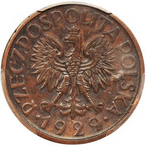 PRÓBA, 1 złoty 1929, brąz(?) - PCGS AU DETAILS - RZADKIE