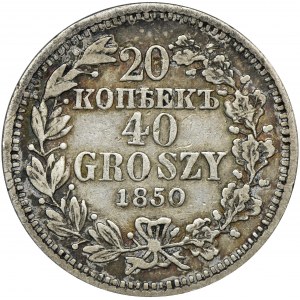 20 kopeck = 40 groszy Warsaw 1850 MW - RARE