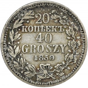 20 kopiejek = 40 groszy Warszawa 1850 MW - RZADKIE