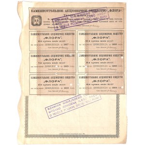Towarzystwo Kopalń Węgla Flora - 187,5 rubla - z arkuszem kuponowym