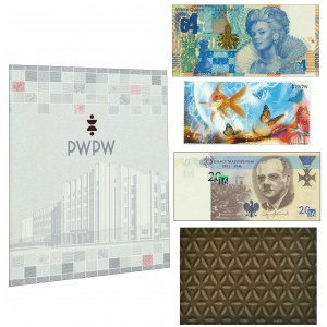Zestaw PWPW, Matuszewski 2016, Szachy, znaczek rybki, znak wodny - w folderze Banknoty