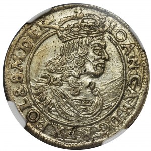 John II Casimir, 6 Groschen Bromberg 1664 AT - NGC MS62