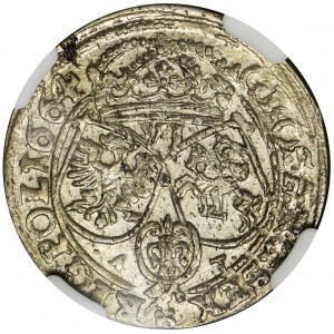 John II Casimir, 6 Groschen Bromberg 1664 AT - NGC MS62