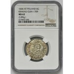 John II Casimir, 6 Groschen Bromberg 1664 AT - NGC MS62