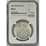 Wolne Miasto Gdańsk, 5 guldenów 1923 - NGC MS61