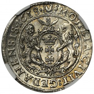 Sigismund III Vasa, 1/4 Thaler Danzig 1618 - NGC UNC DETAILS