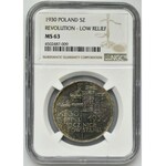 Revolution, 5 zlotych 1930 - NGC MS63, low relief