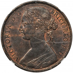 Wielka Brytania, Wiktoria, 1 Pens Londyn 1862 - NGC UNC DETAILS