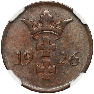 Wolne Miasto Gdańsk, 2 fenigi 1926 - NGC MS65 BN