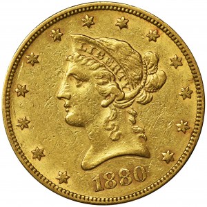 USA, 10 Dolarów Filadelfia 1880 - Liberty Head