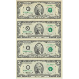 USA, arkusz 2 dolary 1976 (4szt.)