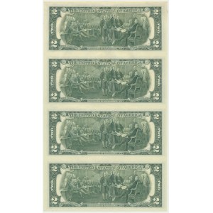 USA, sheet of 2 dollars 1976 (4pcs.)