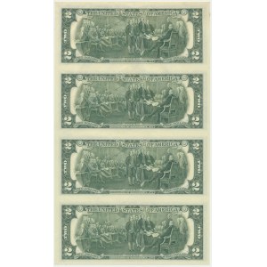 USA, sheet of 2 dollars 1976 (4pcs.)