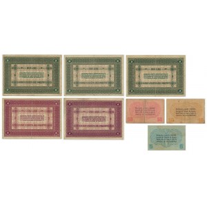Italy, set of 5-50 cents, 1-2 lires 1918 (8 szt.)