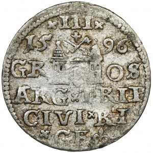 Sigismund III Vasa, 3 Groschen Riga 1596 - LI