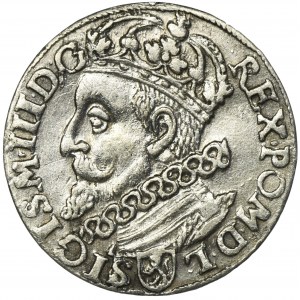 Sigismund III Vasa, 3 Groschen Krakau 1601 - left head