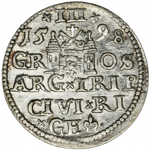 Sigismund III Vasa, 3 Groschen Riga 1598