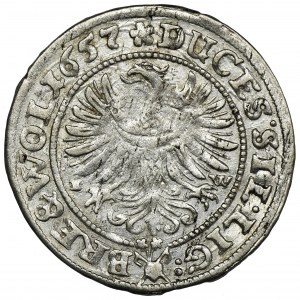 Silesia, Duchy of Liegnitz-Brieg-Wolau, Georg III, Ludwig IV, Christian, 3 Kreuzer Brieg 1657 EW