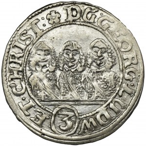 Silesia, Duchy of Liegnitz-Brieg-Wolau, Georg III, Ludwig IV, Christian, 3 Kreuzer Brieg 1651 VT