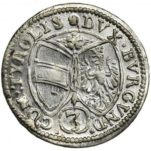 Austria, Ferdinand Karl, 3 Kreuzer Hall 1649