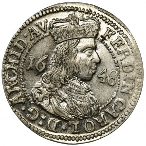 Austria, Ferdinand Karl, 3 Kreuzer Hall 1648