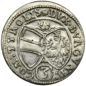 Austria, Ferdinand Karl, 3 Kreuzer Hall 1649