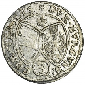 Austria, Ferdinand Karl, 3 Kreuzer Hall 1642