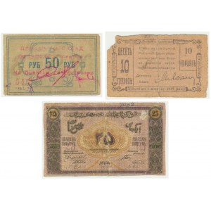 Rosja, zestaw 10-50 rubli 1919-22 (3 szt.)
