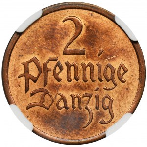 Free City of Danzig, 2 pfennig 1937 - NGC MS63 RB