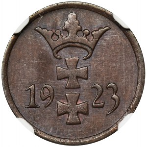 Wolne Miasto Gdańsk, 1 fenig 1923 - NGC MS66 BN