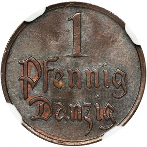 Wolne Miasto Gdańsk, 1 fenig 1929 - NGC MS66 BN