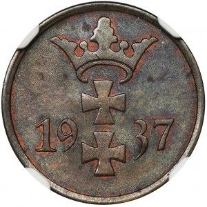 Wolne Miasto Gdańsk, 1 fenig 1937 - NGC MS65 BN