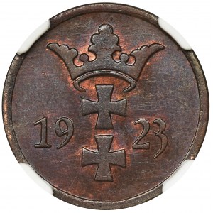 Wolne Miasto Gdańsk, 2 fenigi 1923 - NGC MS65 BN