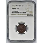 Free City of Danzig, 2 pfennig 1923 - NGC MS65 BN