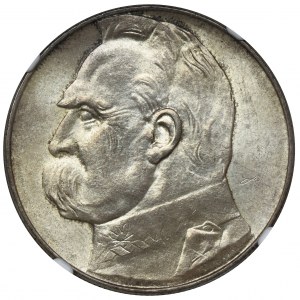Piłsudski, 10 złotych 1936 - NGC MS65